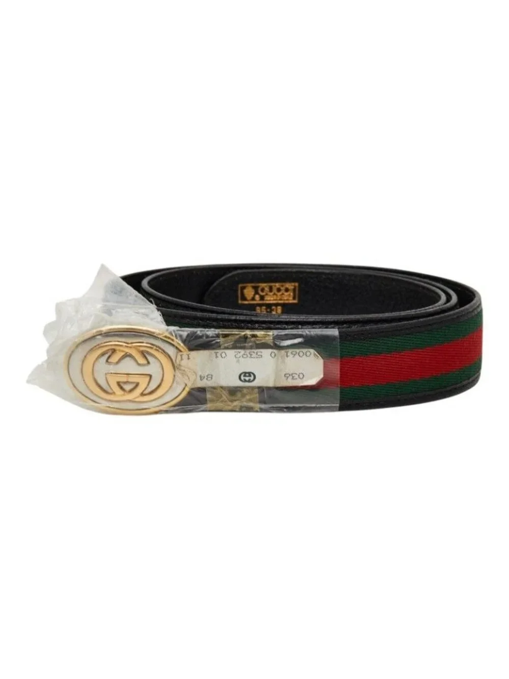 Gucci Sherry Line GG Logo Buckle Belt Black Green Red Leather